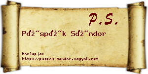 Püspök Sándor névjegykártya